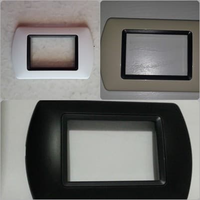 PLACCHE COMPATIBILI LIVING INTERNATIONAL  AVORIO-NERA-BIANCA IN ABS PER SCATOLE RETTANGOLARI  SERIE GLAMOUR - 5
