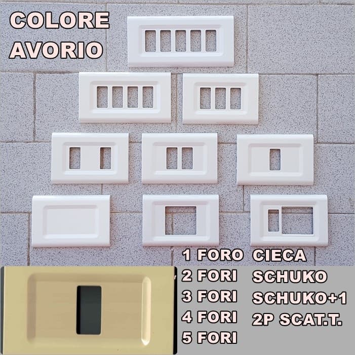 PLACCA AVORIO IN ABS PER SCATOLE RETTANGOLARI SERIE ELITE - 2