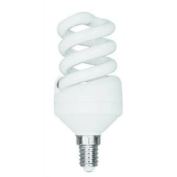 LAMPADA SPIRALE E14 FLUORESCENTE COMPATTA LUCE BIANCA CALDA/FREDDA