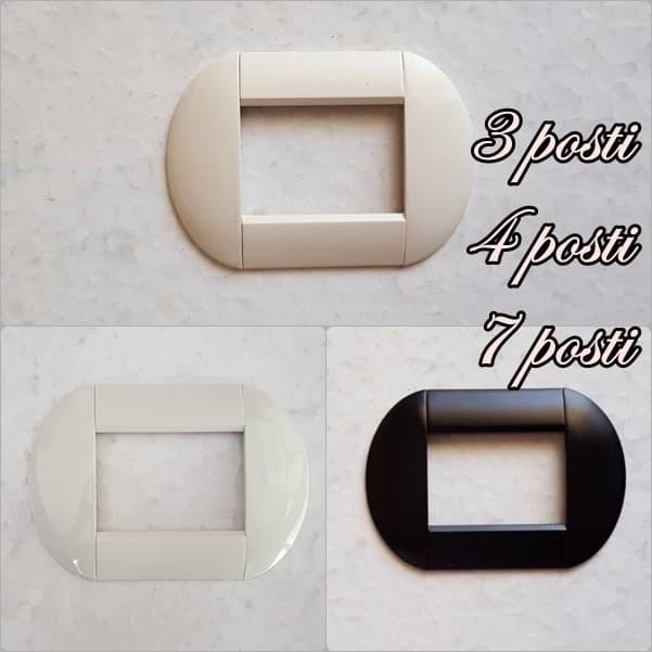 PLACCHE COMPATIBILI LIVING INTERNATIONAL IN ABS BIANCO NERO AVORIO PER SCATOLE RETTANGOLARI SERIE GLAMOUR BOMBATA - 4