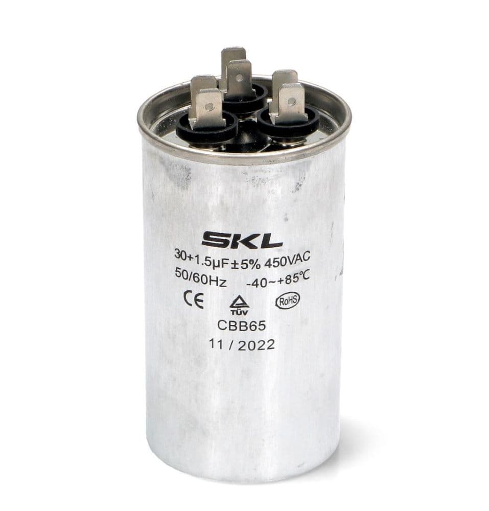 Condensatore 30+1.5uF Avviamento Ø50x90mm per Condizionatore - 2