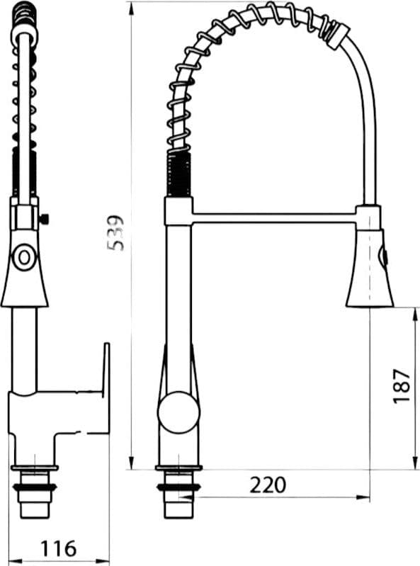 Miscelatore per cucina industriale bar/ristorante con doccia in Rubinetti per lavelli da cucina BagnoClic.it - Pregnana Milanese, commercioVirtuoso.it