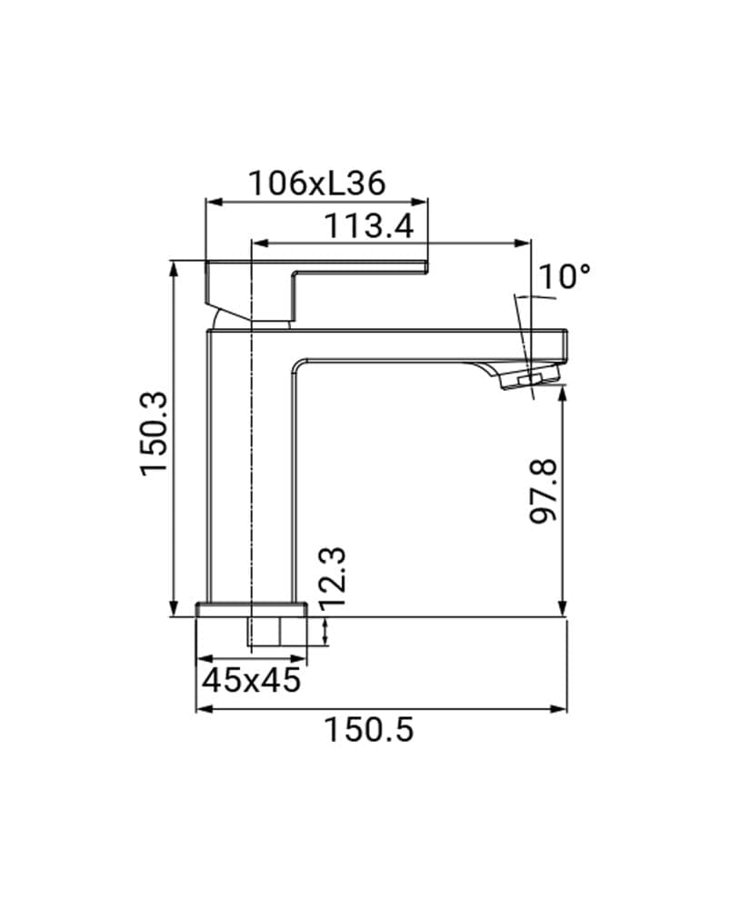 Miscelatore lavabo squadrato completo - 2