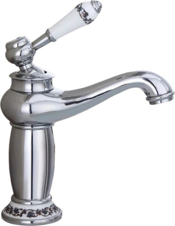 Rubinetto miscelatore per lavabo bagno vintage con dettagli in ceramica cromato – Bagnoclic – moderno