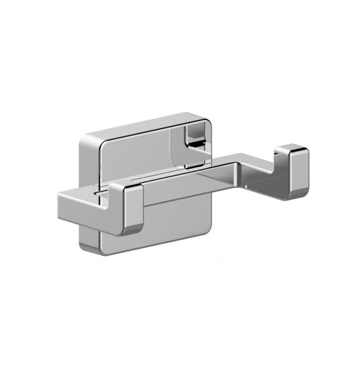 Portabito serie cubo da bagno con due appendini - fissaggio ad incollo o con viti – Bagnoclic – grigio