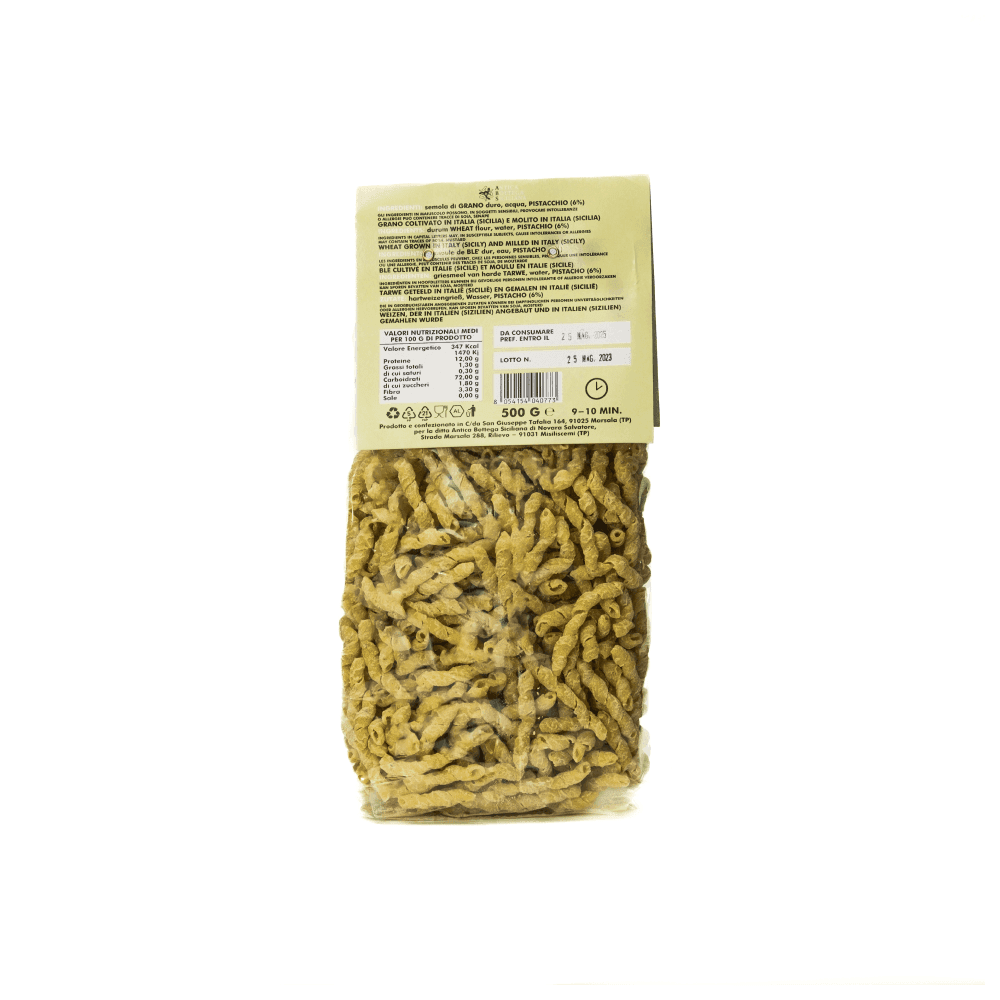 BUSIATE TRAPANESI AL PISTACCHIO 500G in Pasta corta Antica Bottega Siciliana - Misiliscemi, commercioVirtuoso.it