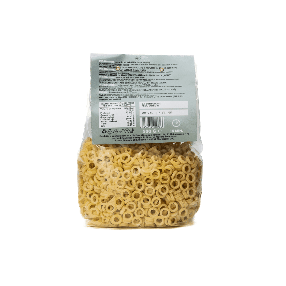 ANELLETTI SICILIANI 500 g in Pasta corta Antica Bottega Siciliana - Misiliscemi, commercioVirtuoso.it