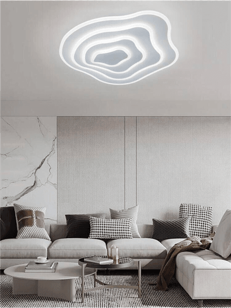 Plafoniera Led Effetto Onda 59 Watt Lampadario Da Soffitto Luce Bianca Pn28bf - 5