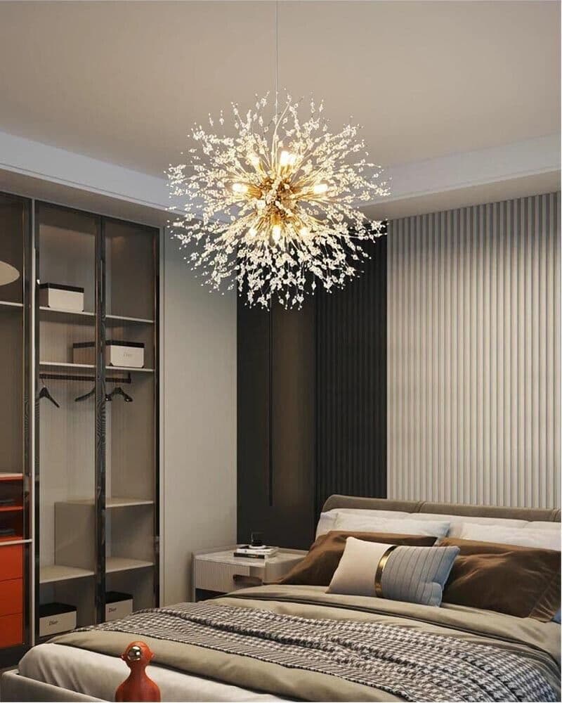 Lampadario A Sospensione G9 Fili In Acciaio Con Cristalli Stile Moderno Lp32o - 5