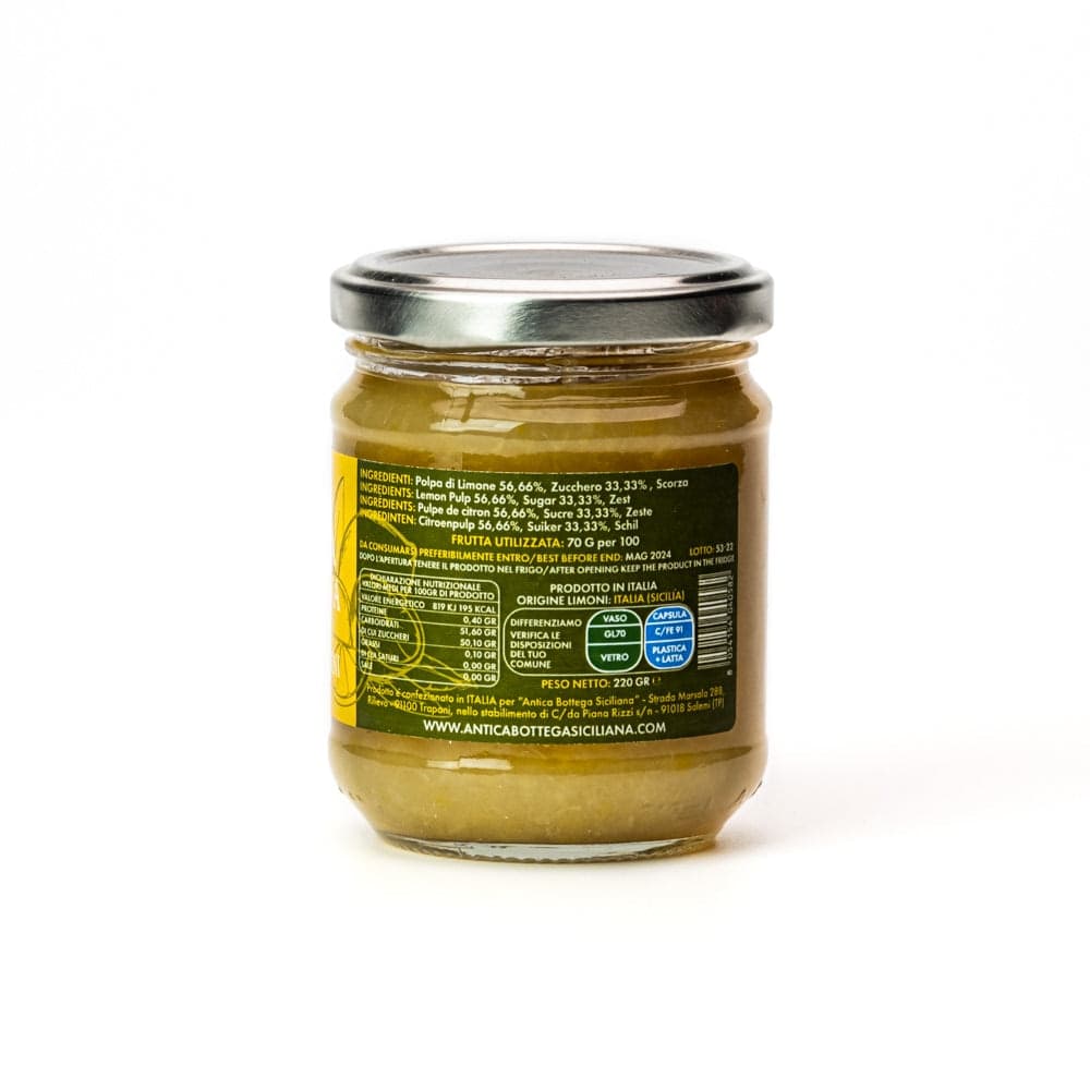MARMELLATA DI LIMONI SICILIANI 220 GR in Confetture e conserve Antica Bottega Siciliana - Misiliscemi, commercioVirtuoso.it