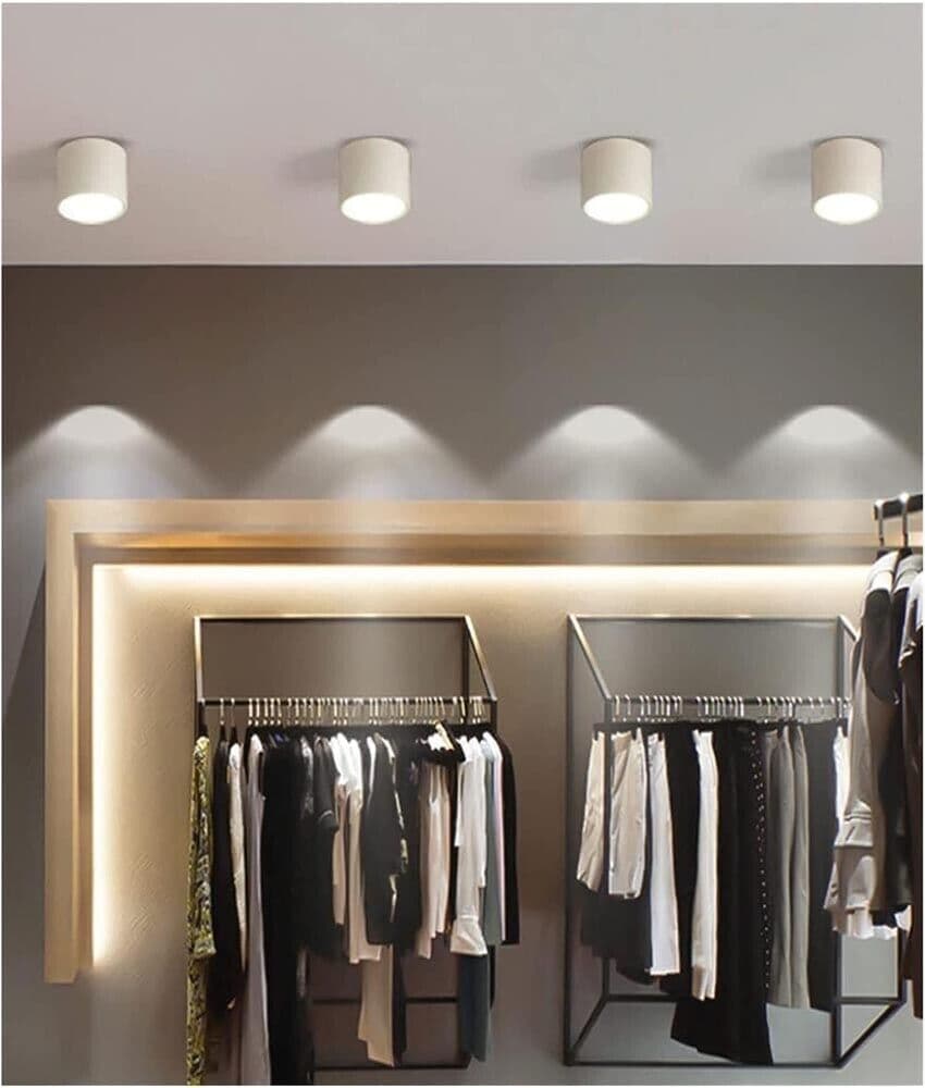 Portafaretto Gesso Da Soffitto Gu10 Porta Faretto Cilindro Bianco Verniciabile - 5