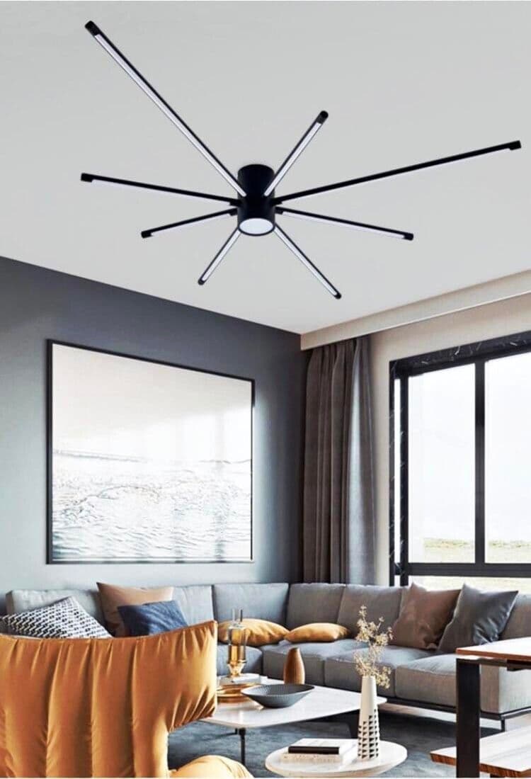 Lampadario Da Soffitto Plafoniera Led Luce Bianca 42 Watt Moderno Nero Pn27nf - 5