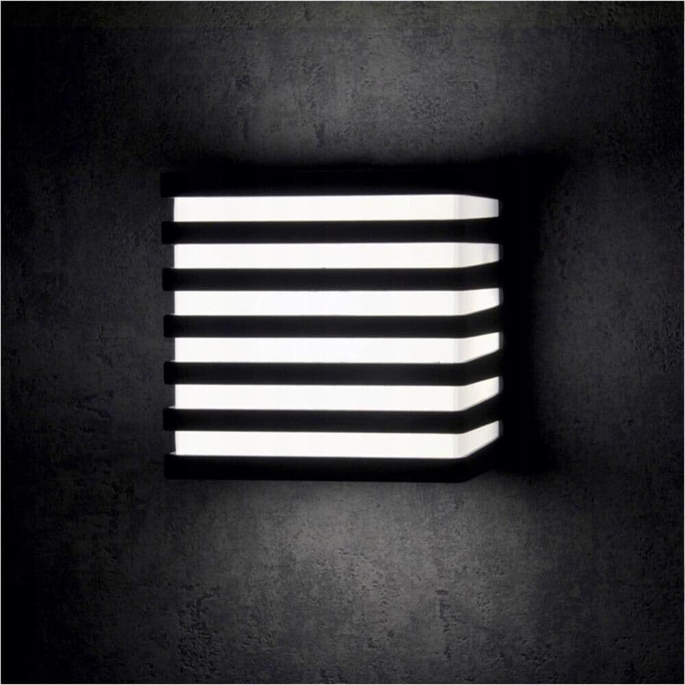 Applique Led Luce Bianca Lampada A Parete 10 W Interno Esterno Faretto Cubo Nero - 5