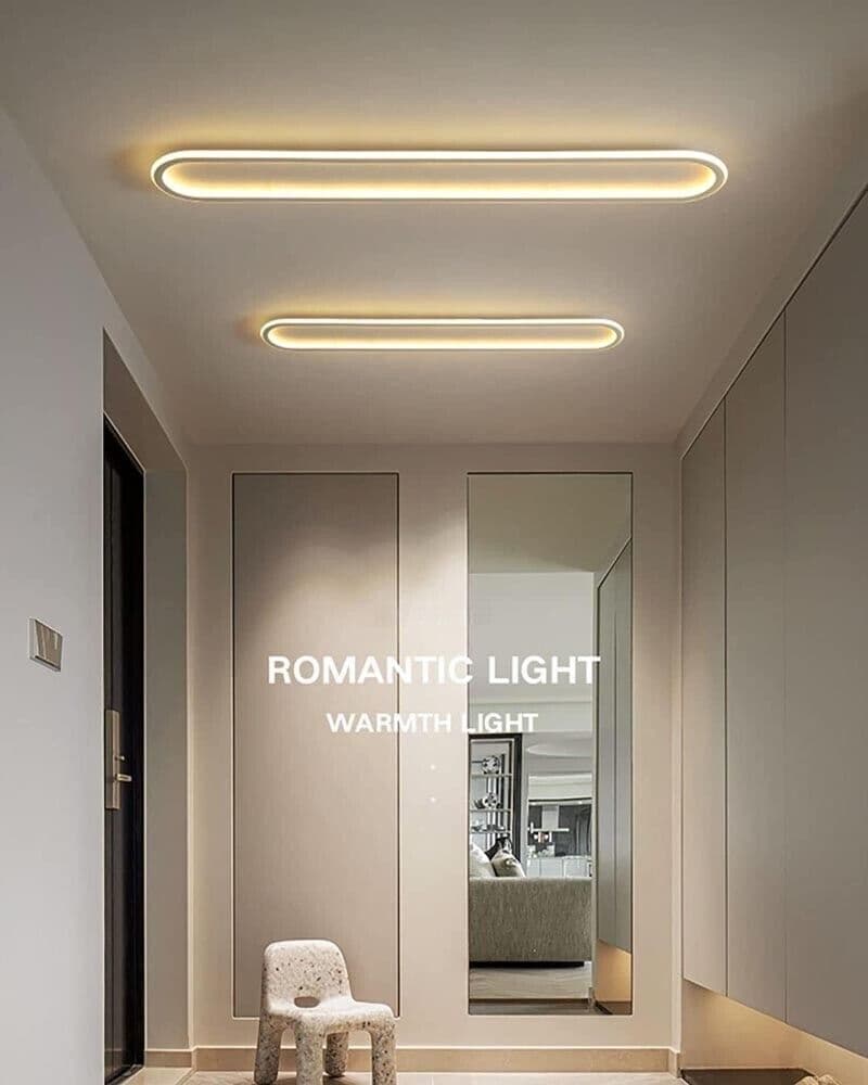 Plafoniera Led Luce Calda Lampadario Da Soffitto Pannello Slim Ovale 57 Watt - 5