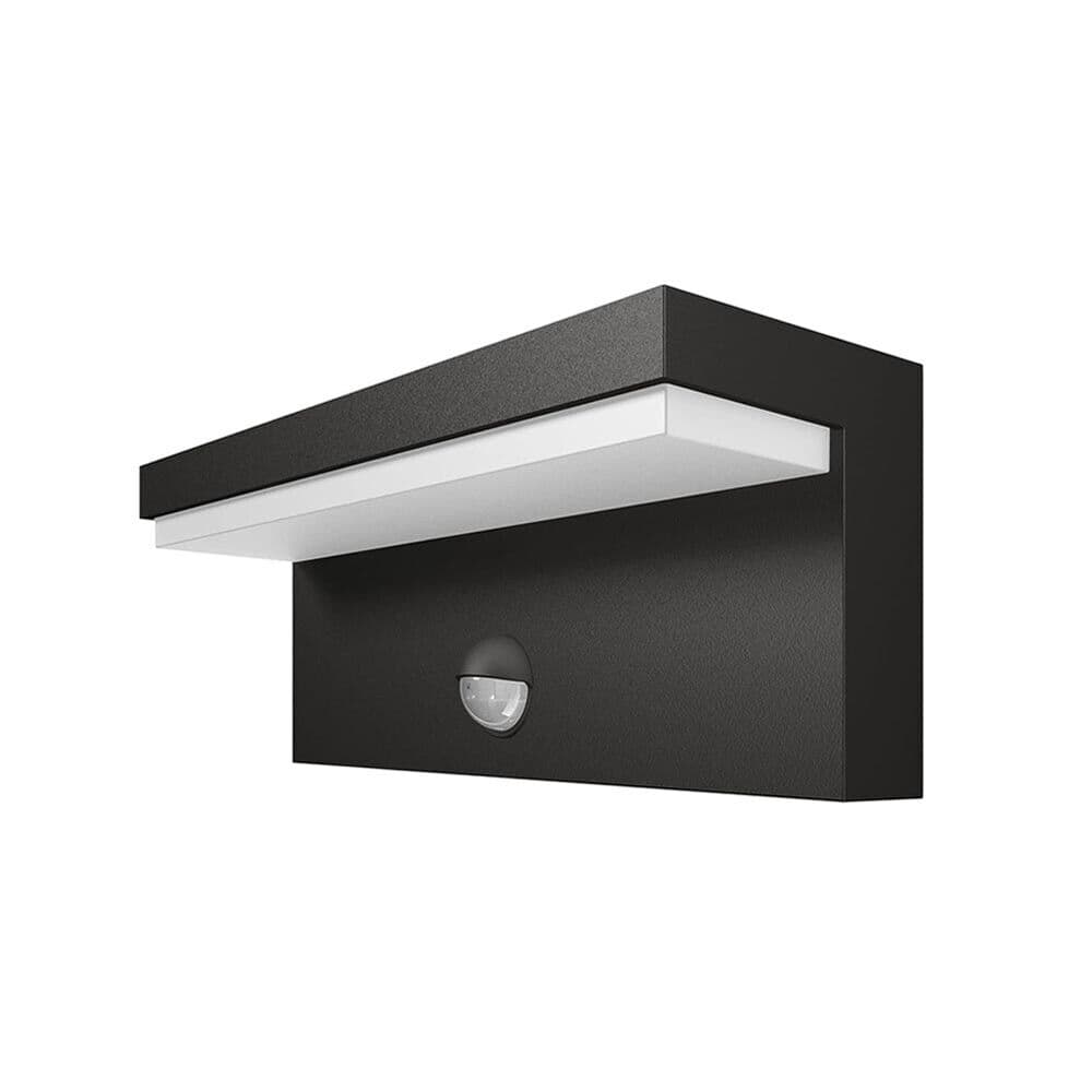 Applique A Parete Led Luce Bianca 10w Lampada Sensore Rileva Movimento Ir Nero - 5