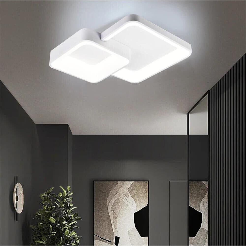 Plafoniera Led 2 Quadrati 58 Watt 3 Colorazioni Luce Bianca Calda Naturale - 5