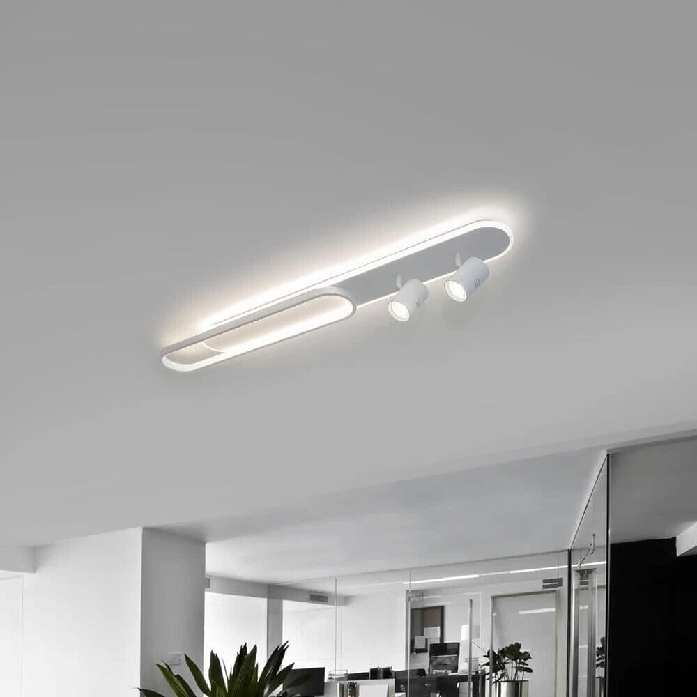 Plafoniera Led Luce Bianca Lampadario A Soffitto 50 W 2 Faretti Orientabili Gu10 - 5