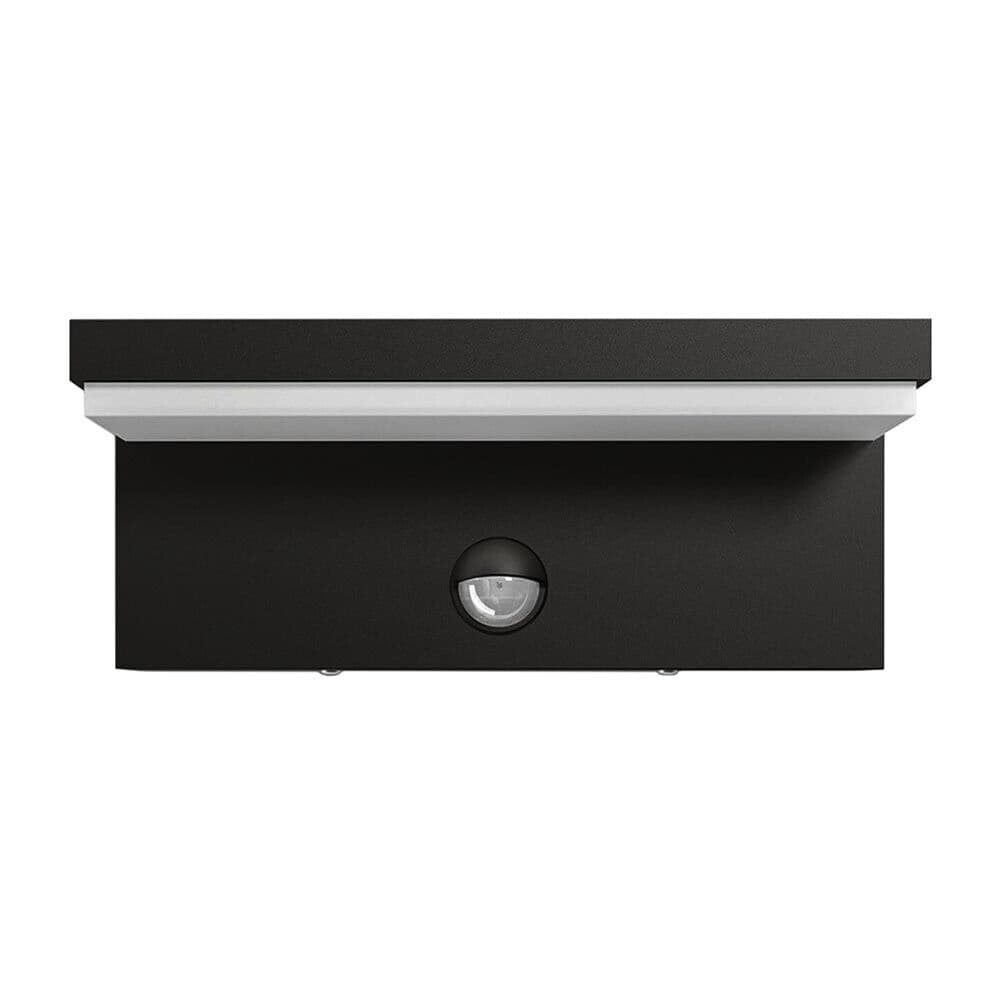 Applique Led Luce Calda 10w Lampada Con Sensore Rileva Movimento Ir Nero Ip54 - 5