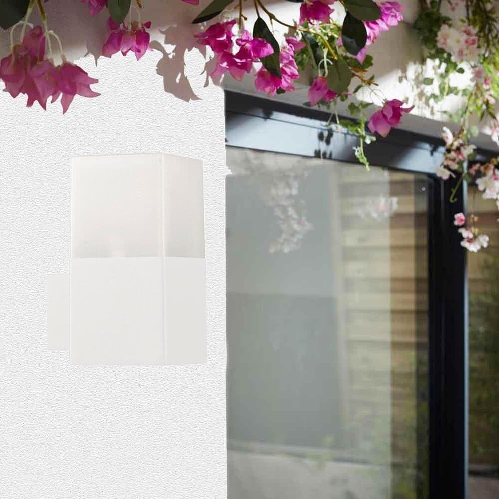 Applique Cubo Lampada Da Parete Muro Esterno Portalampada E27 Ip44 Bianco - 5