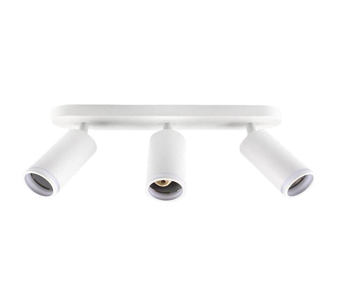 Faretto Orientabile Da Soffitto Supporto 3 Diffusori Portafaretto Gu10 Bianco - 5