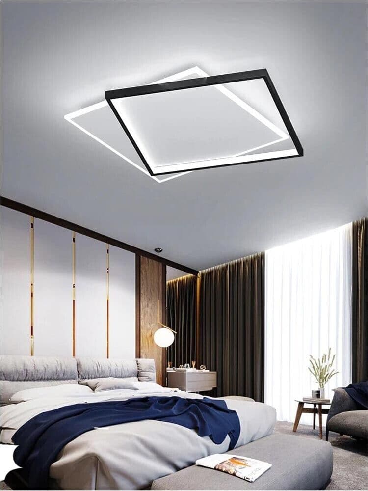 Plafoniera Led Luce Bianca Calda Naturale Lampada Quadrato Da Soffitto 36 Watt - 5
