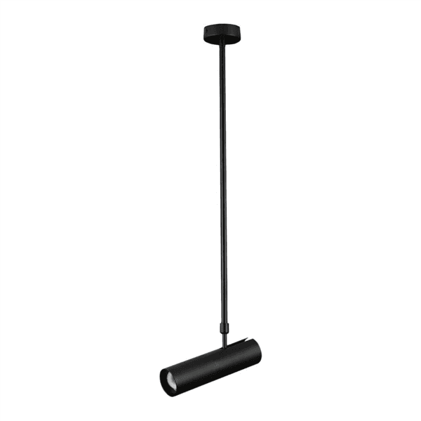 Lampadario Portafaretto A Sospensione Cilindro Gu10 Asta Regolabile Nero - 5