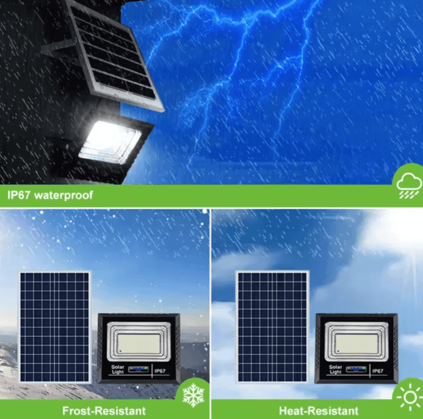 FARO LED con PANNELLO SOLARE CREPUSCOLARE 25W 40W 60W 100W 200W 300W 800W IP67 - 15
