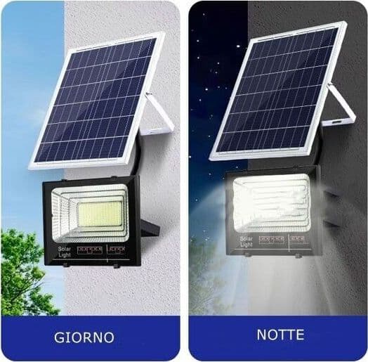 FARO LED con PANNELLO SOLARE CREPUSCOLARE 25W 40W 60W 100W 200W 300W 800W IP67 - 16