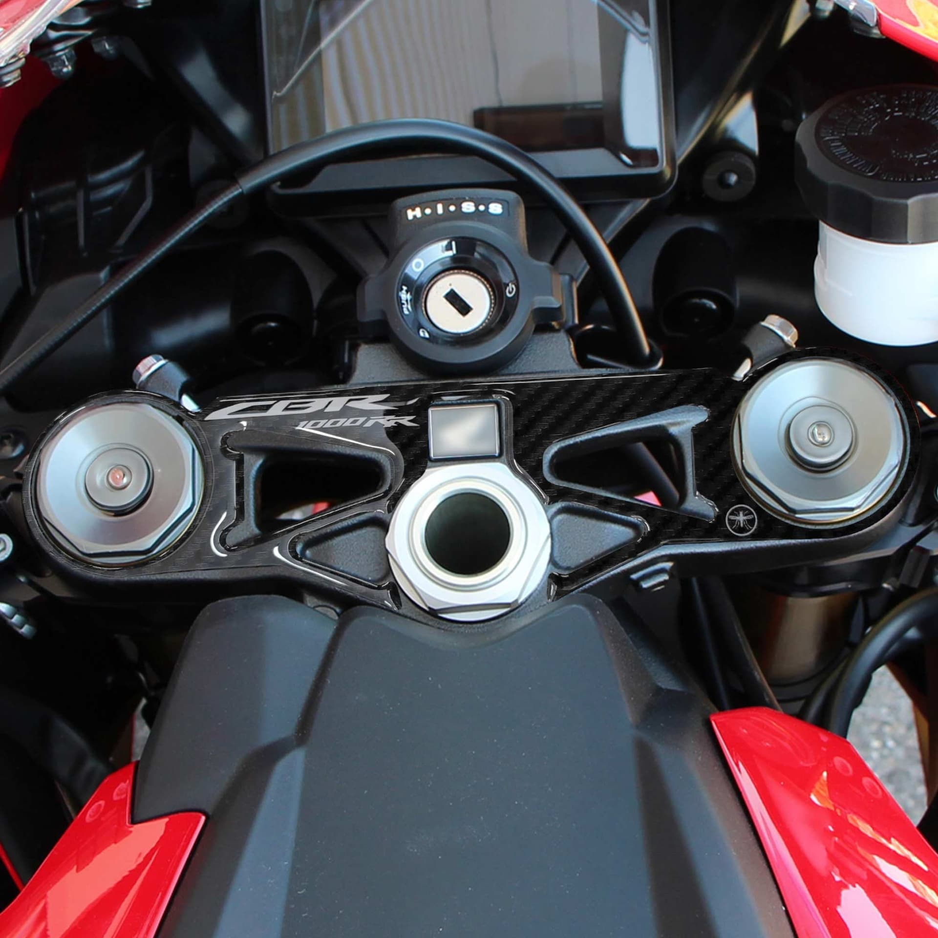 Adesivo-Honda-protezione-piastra-sterzo-forcella-moto-Cbr1000rr-2017-19-bianco