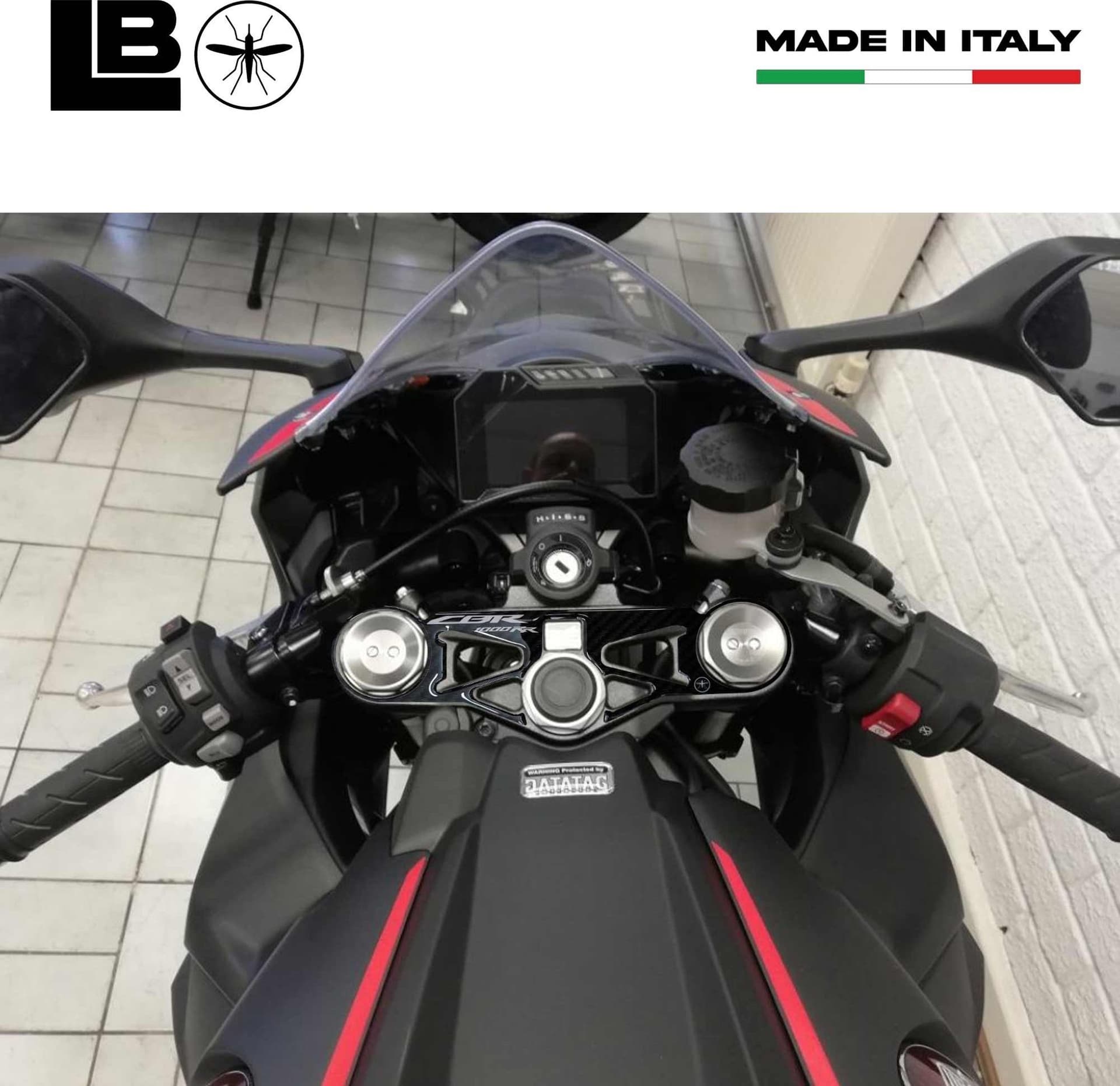Adesivo Honda protezione piastra sterzo forcella moto Cbr1000rr 2017-19 bianco - 5