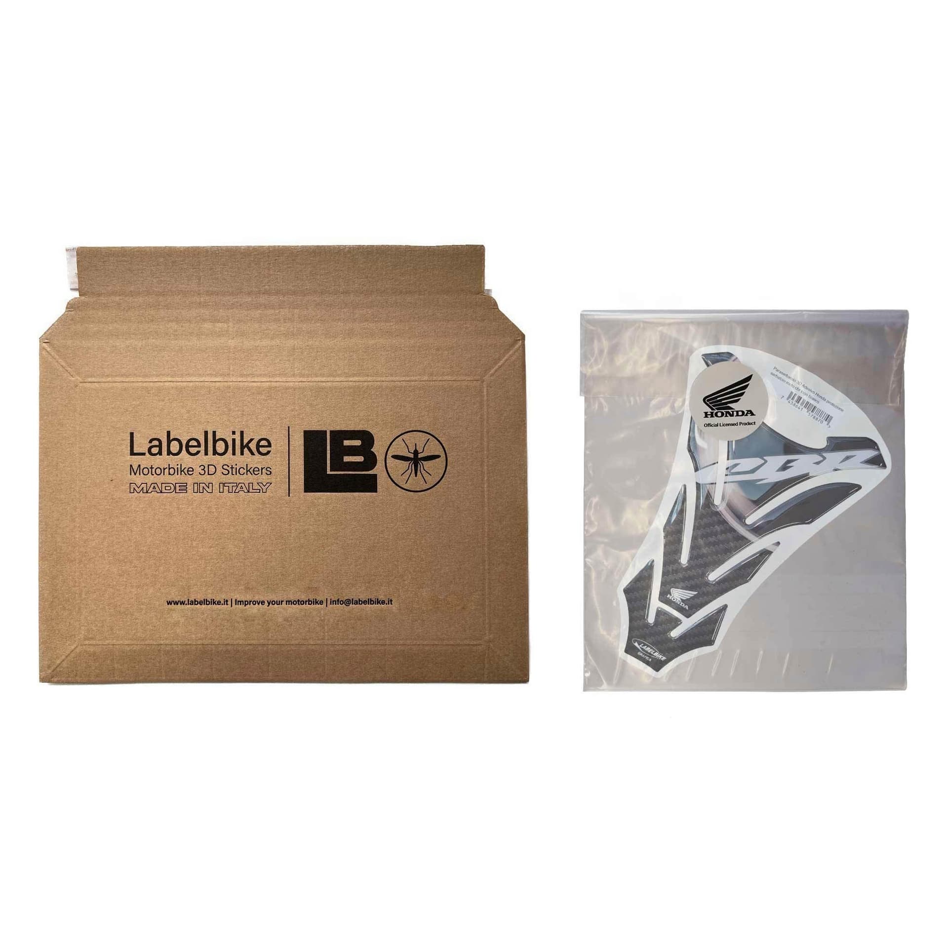 Paraserbatoio moto CBR Licenza Ufficiale Honda adesivo resina 3D carbonio bianco - 4
