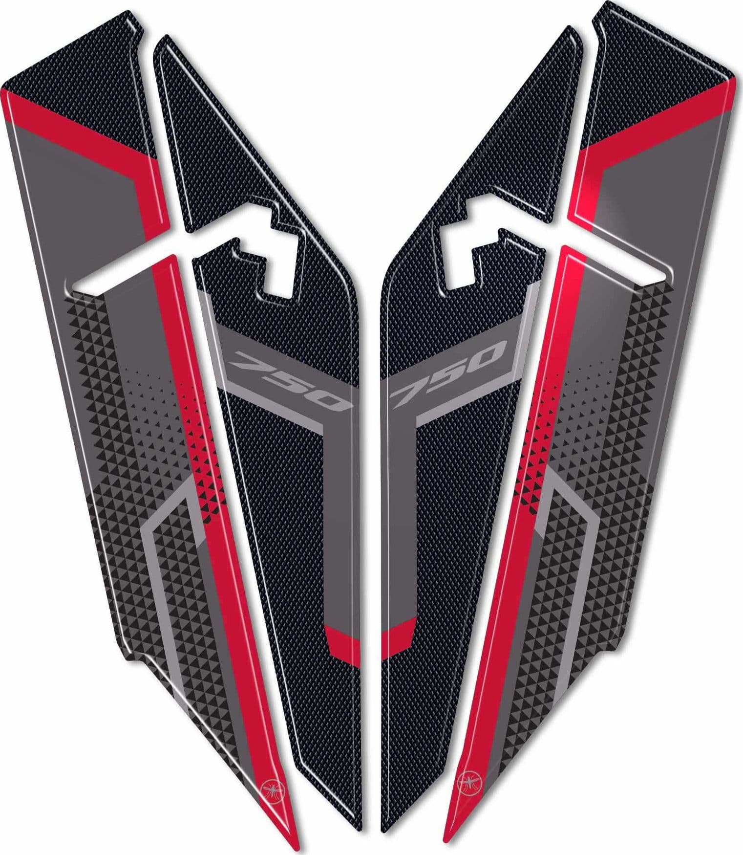 Adesivi 3D protezioni parasteli parafango compatibili con Honda Transalp 2023 - 11