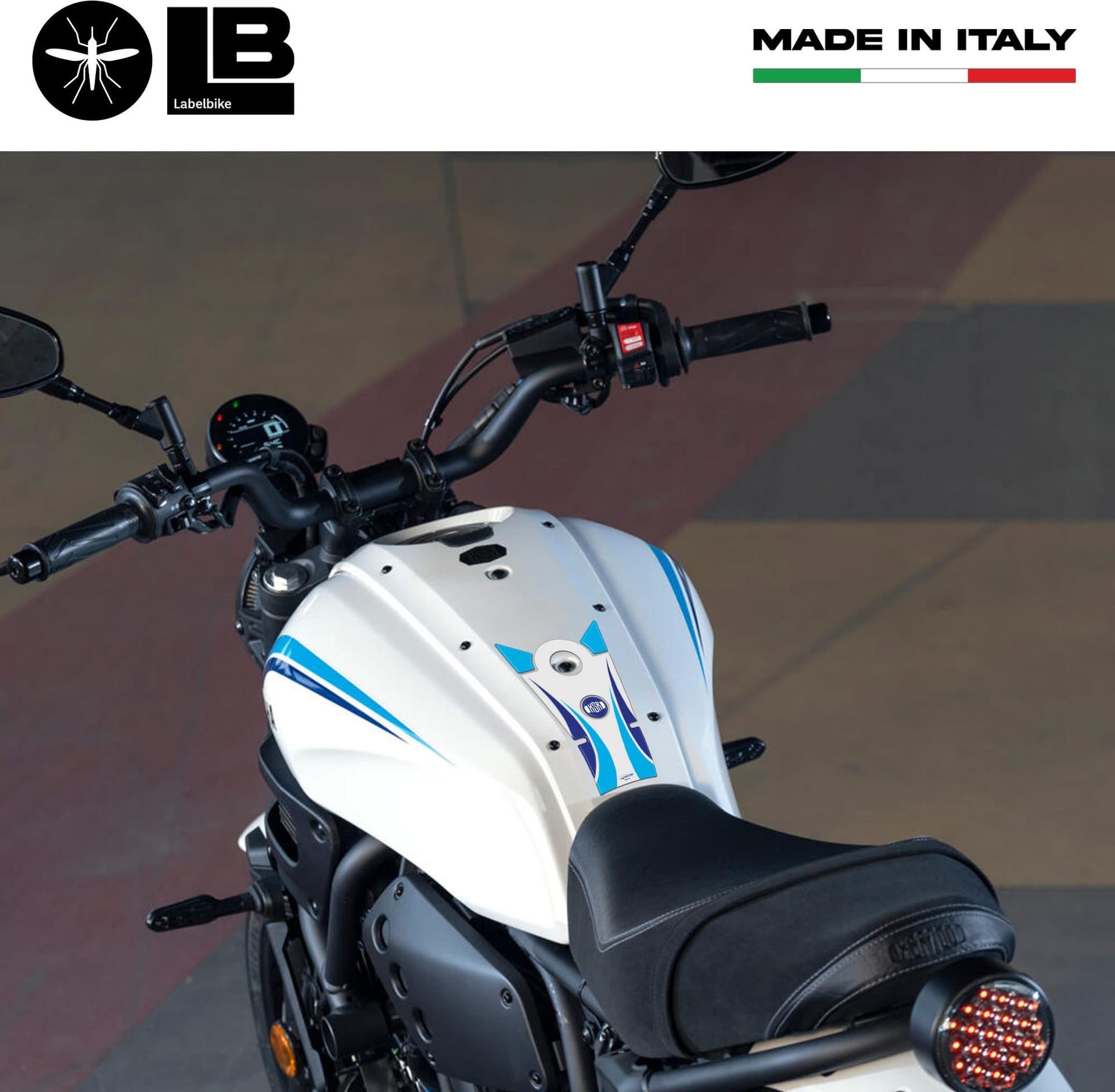 Paraserbatoio 3D compatibile con Yamaha XSR700 2022 Historic White - 3
