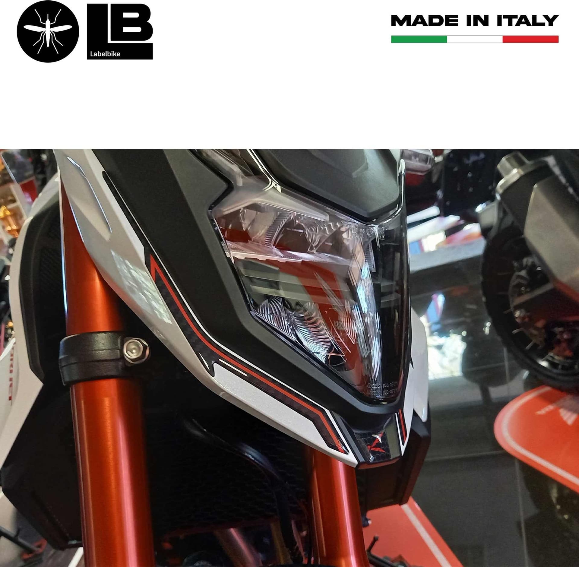 Adesivo 3D Protezione Muso Frontale moto compatibile con Honda Hornet 2023-2024 - 9