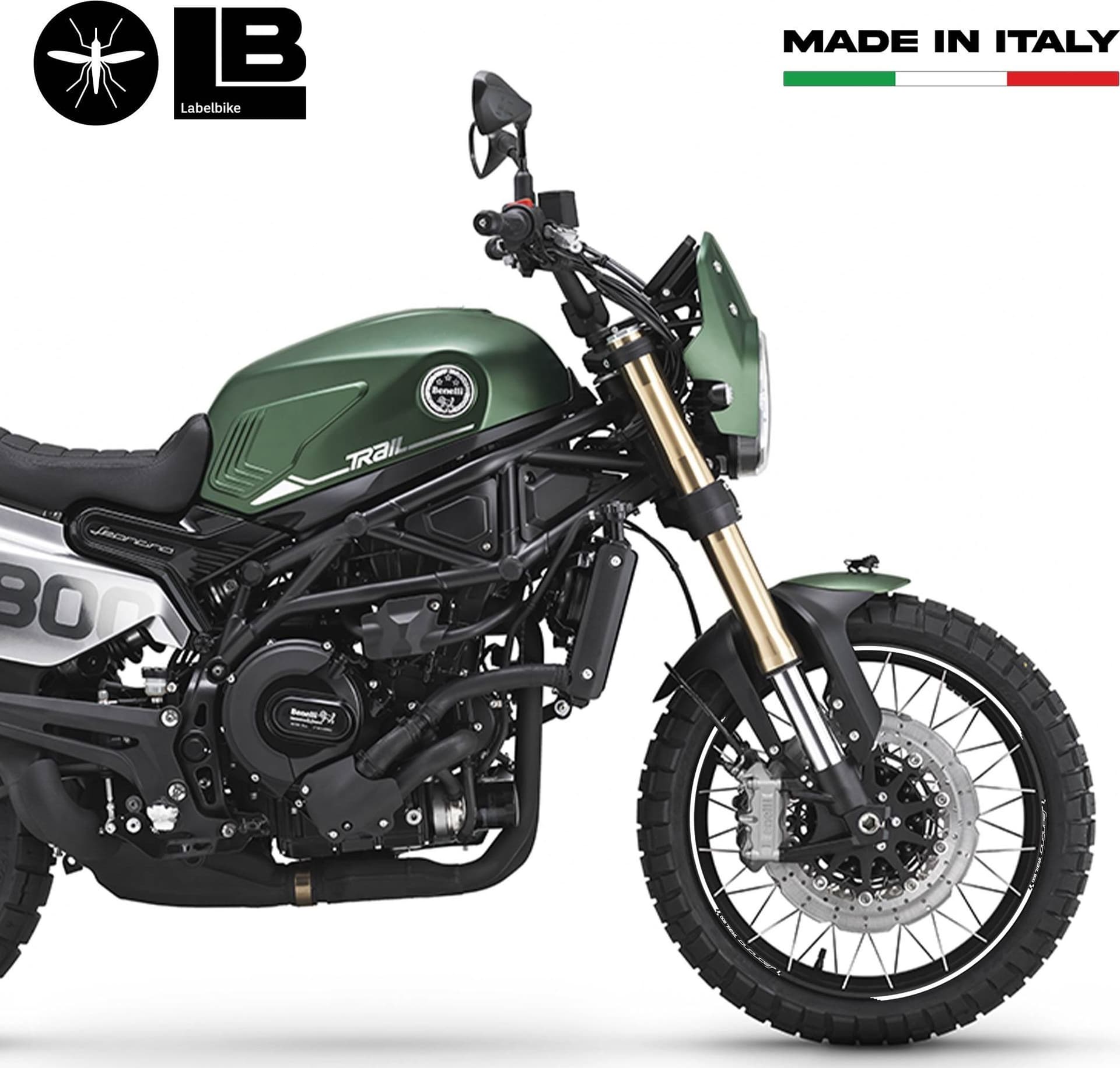 Kit Strisce Adesive Cerchi 19-17 compatibili con Benelli Leoncino 800 Trail - 3