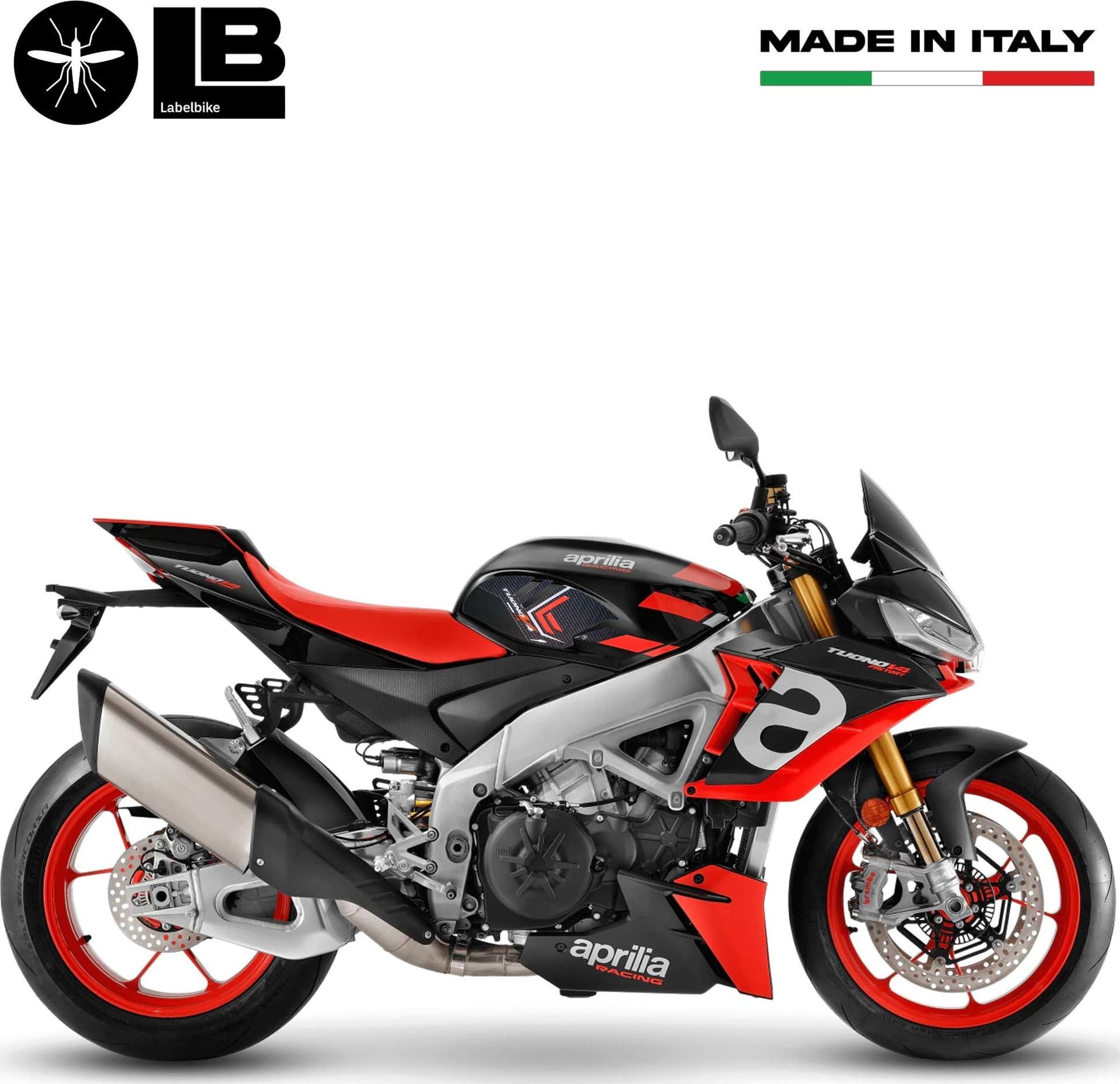 Adesivi 3D Protezioni Laterali serbatoio compatibili con Aprilia Tuono V4 - 13