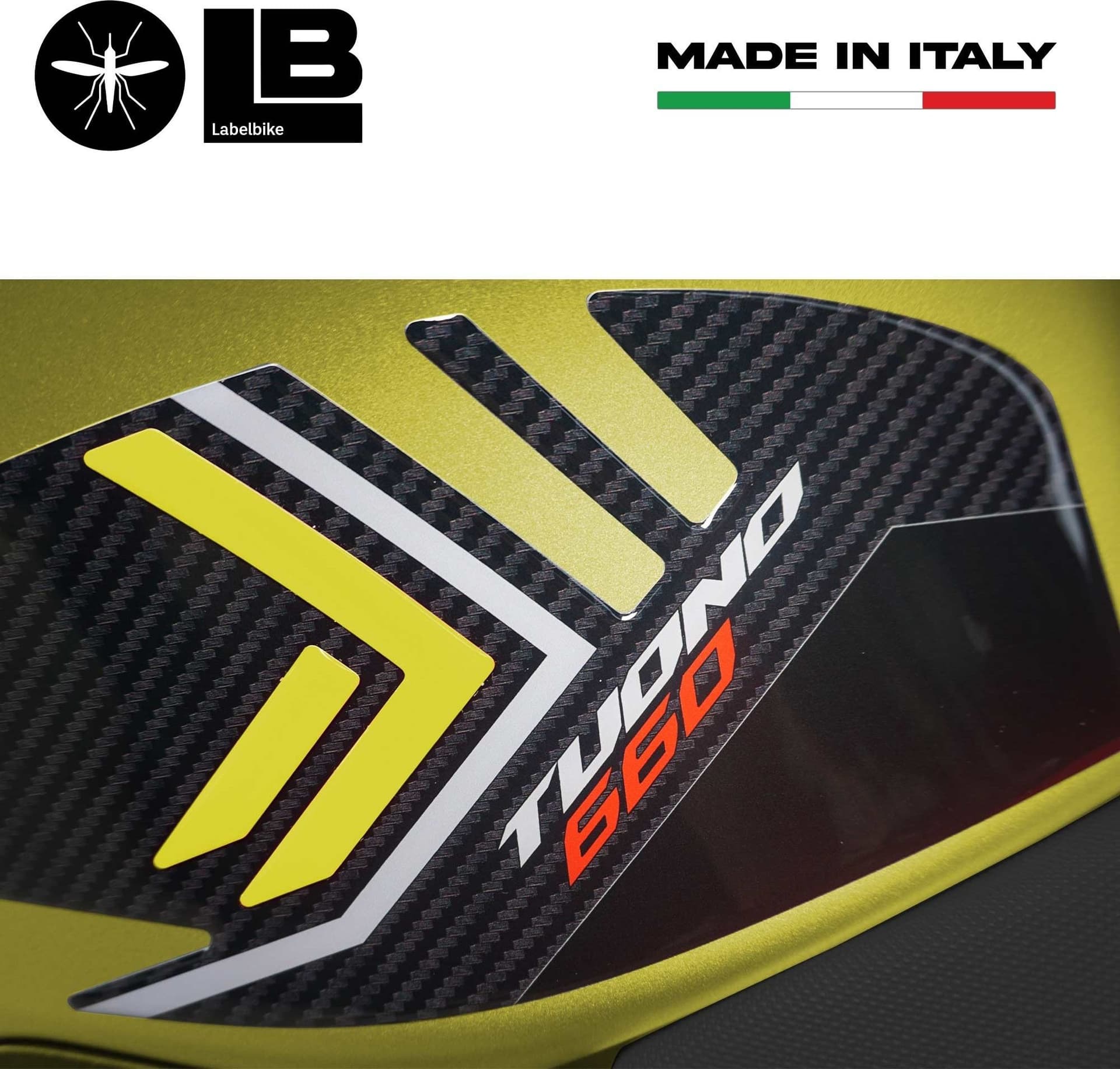 Adesivi 3D Protezioni Laterali serbatoio compatibili con Aprilia Tuono 660 2022 - 8