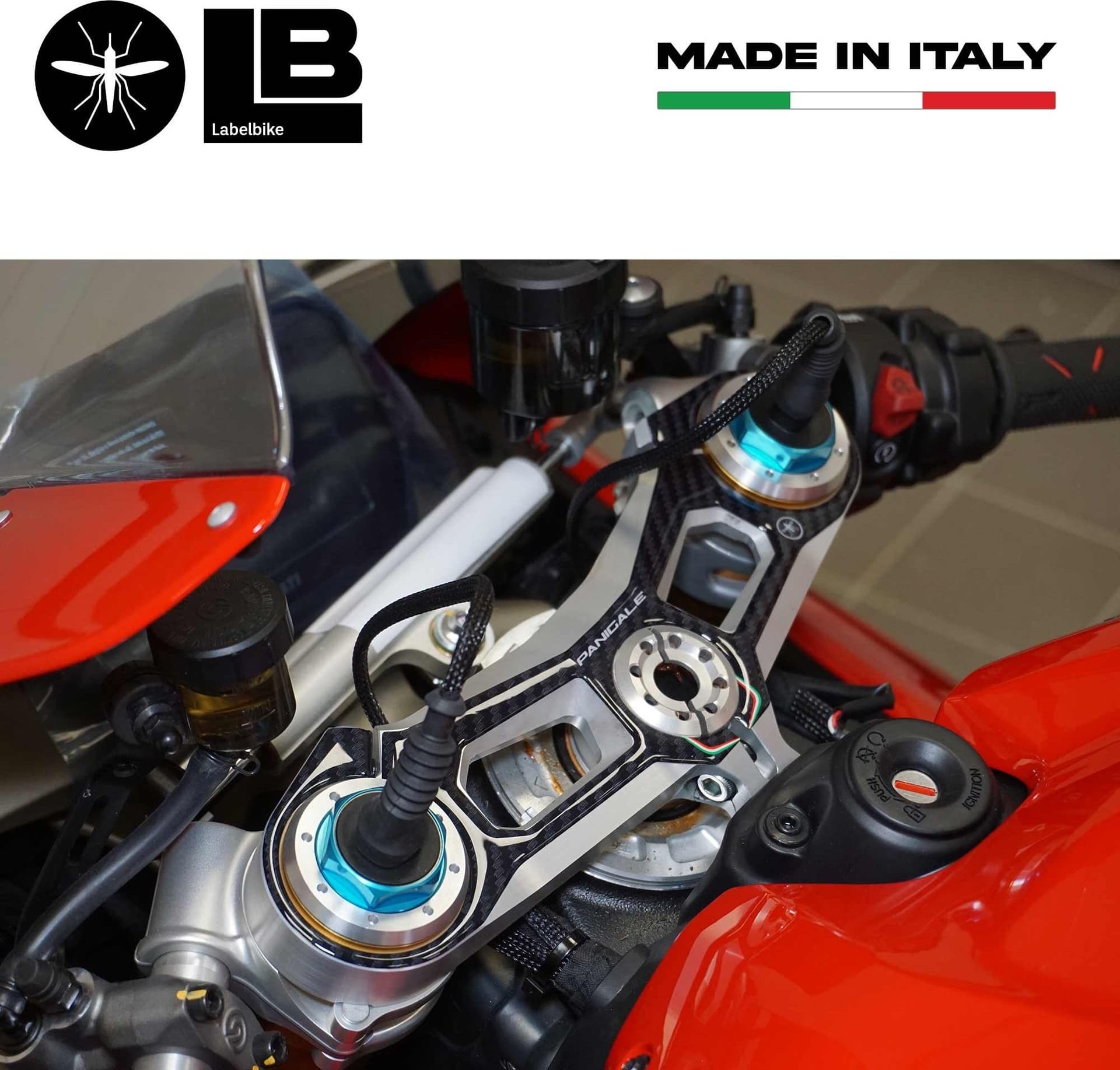 Adesivo 3D Piastra Forcella Sterzo compatibile con Ducati Panigale V4 2018-2024 - 4