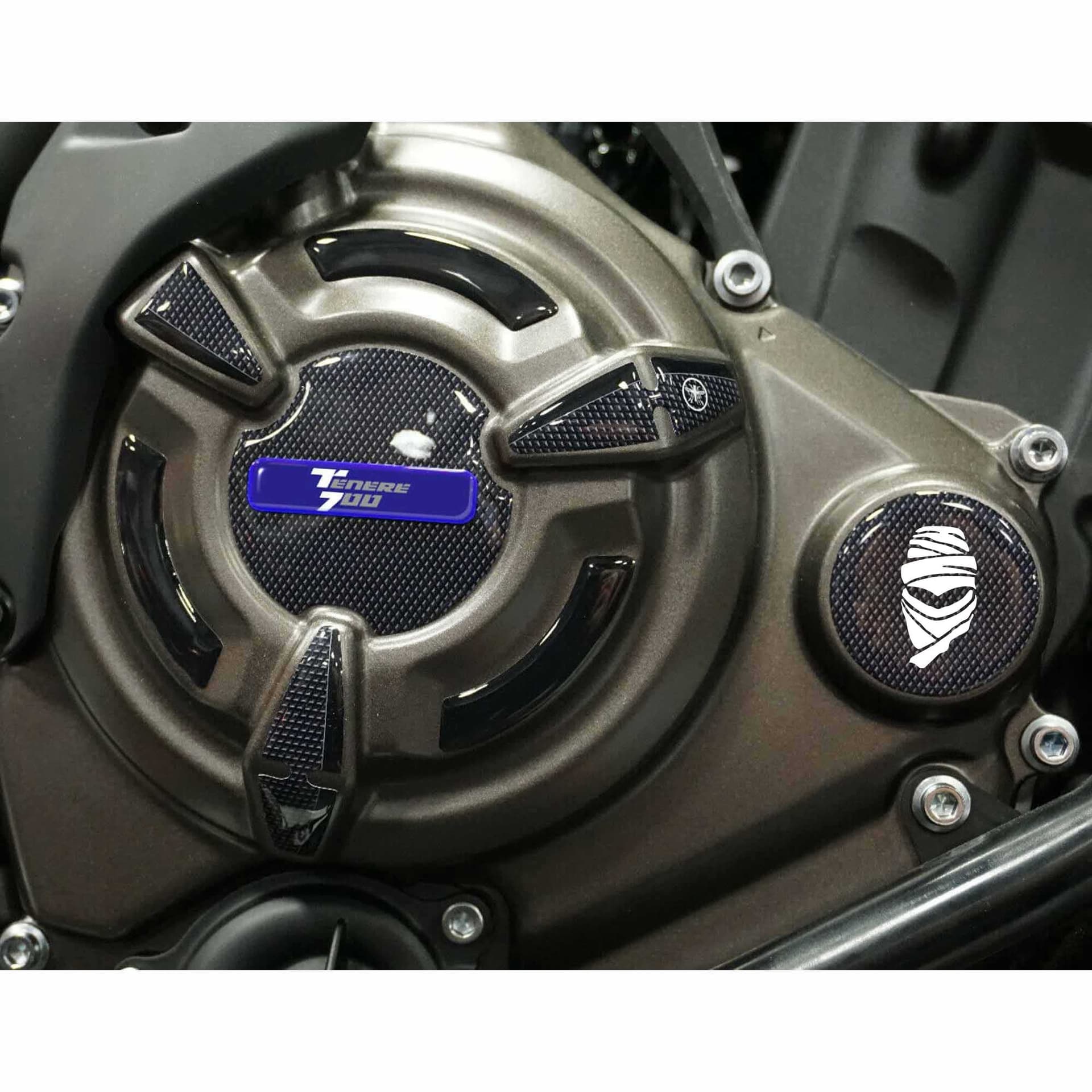 Kit adesivi gel 3D protezioni laterali carter moto compatibili Yamaha Tenere 700 - 14