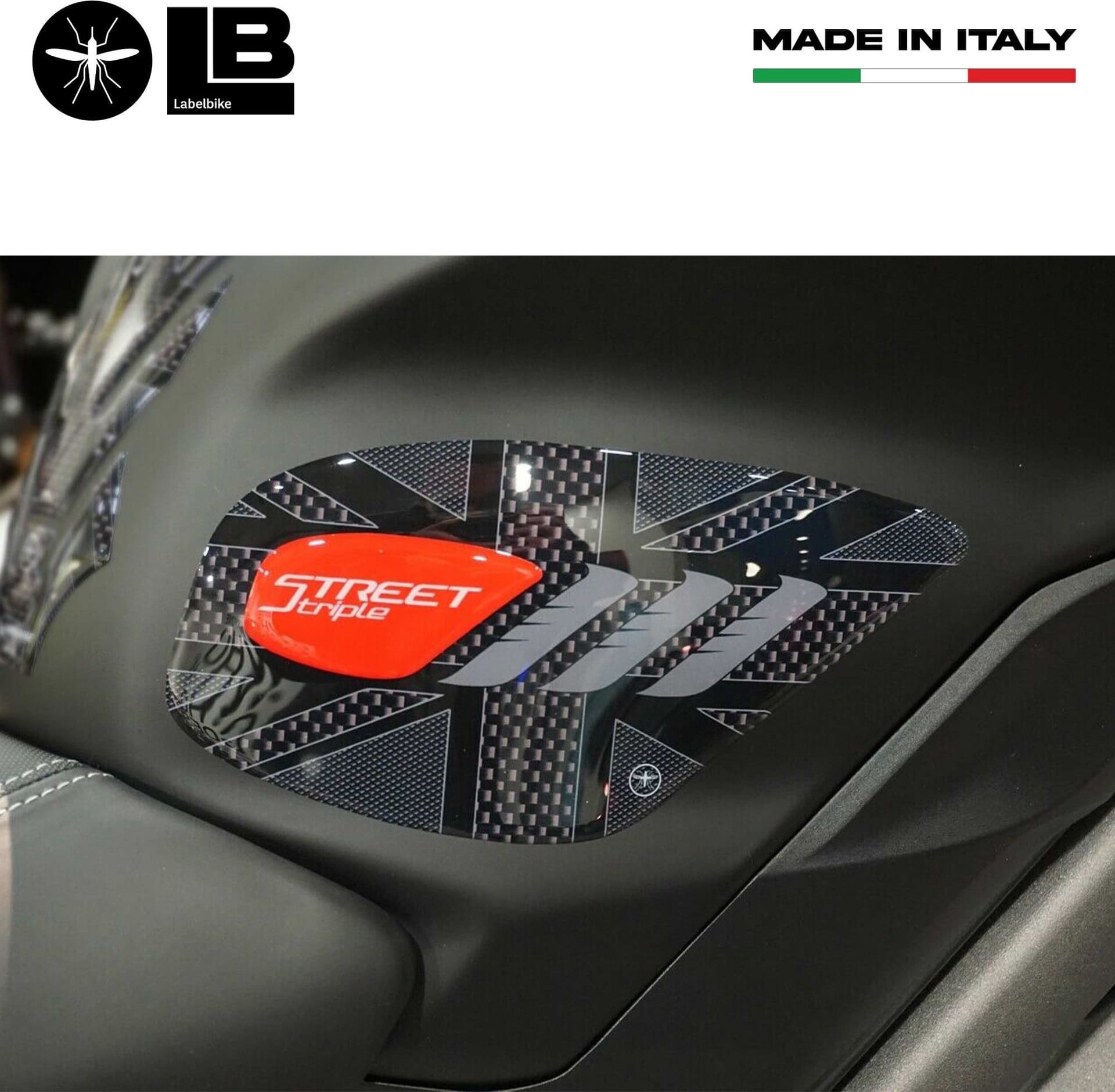 Kit adesivi 3D per serbatoio moto compatibile Triumph Street Triple 2013-2021 - 8