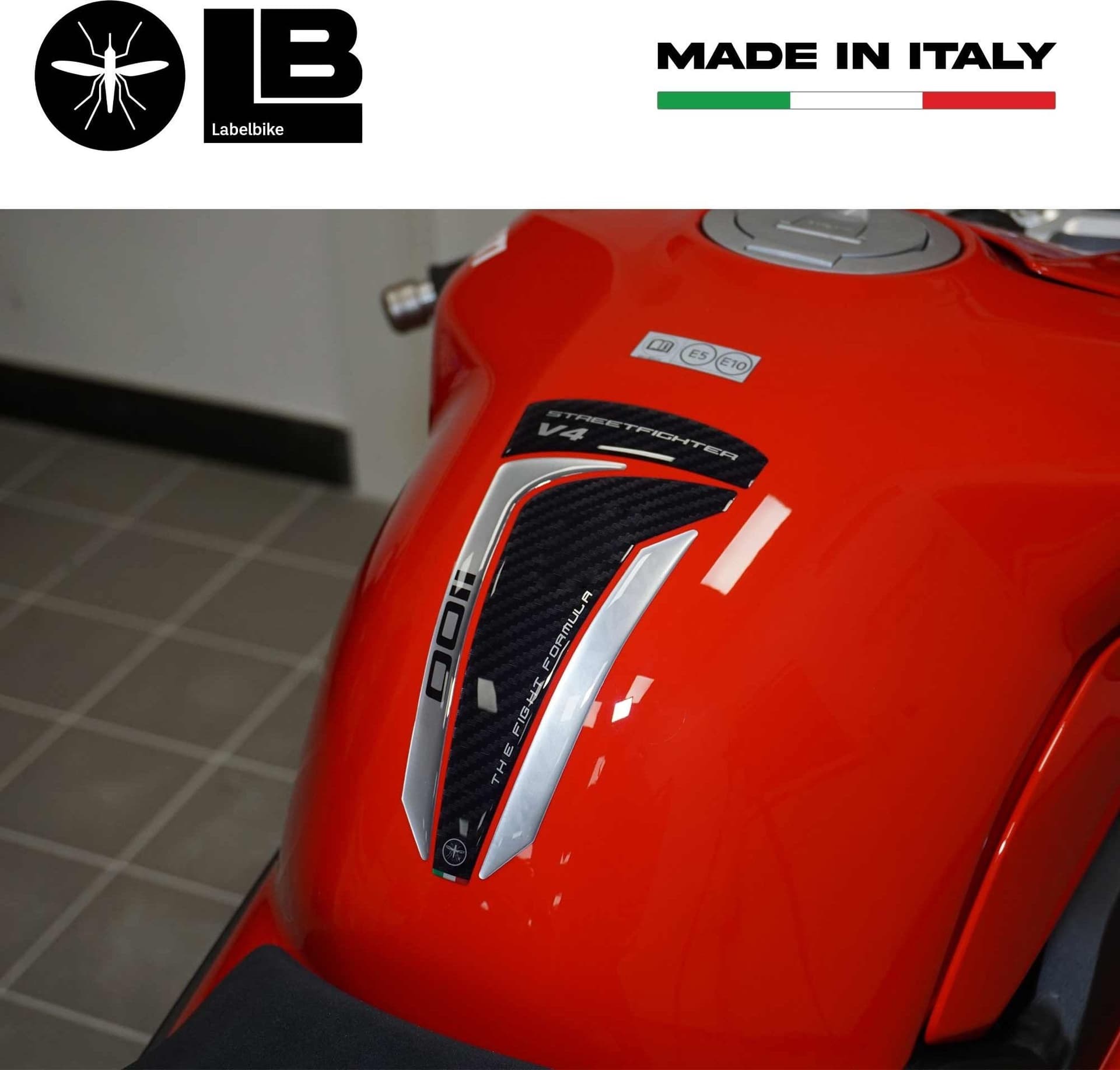 Adesivo 3D Paraserbatoio compatibile con Ducati Streetfighter V4 2020-2024 - 5