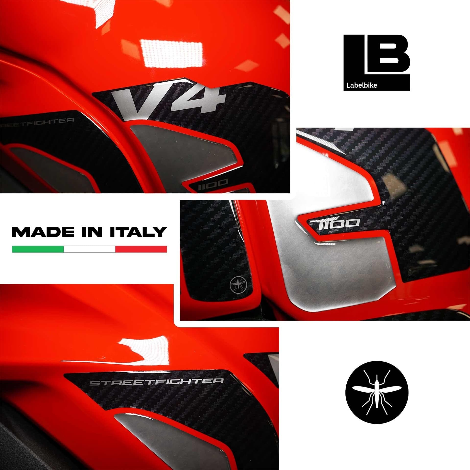 Adesivi 3D Serbatoio Laterali compatibili con Ducati Streetfighter V4 2020-2022 - 5