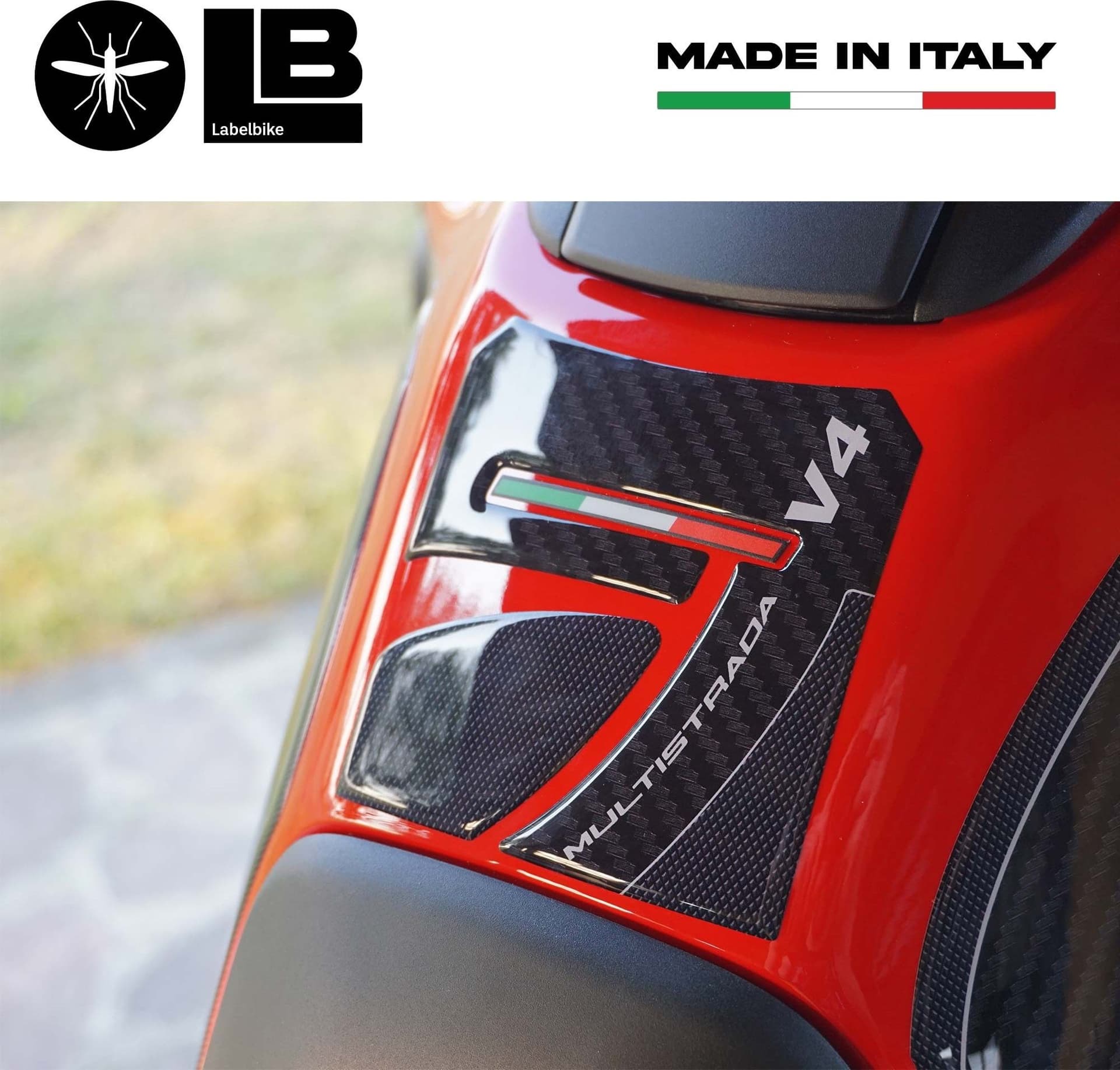 Adesivo 3D Protezione paraserbatoio compatibile con Ducati Multistrada V4 2021-5 - 3