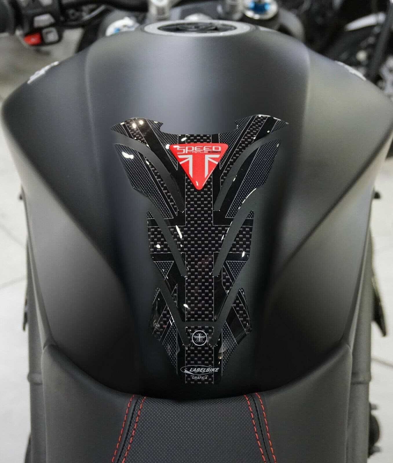 Paraserbatoio gel 3D per moto compatibile Triumph Speed Triple 1050 union jack - 7