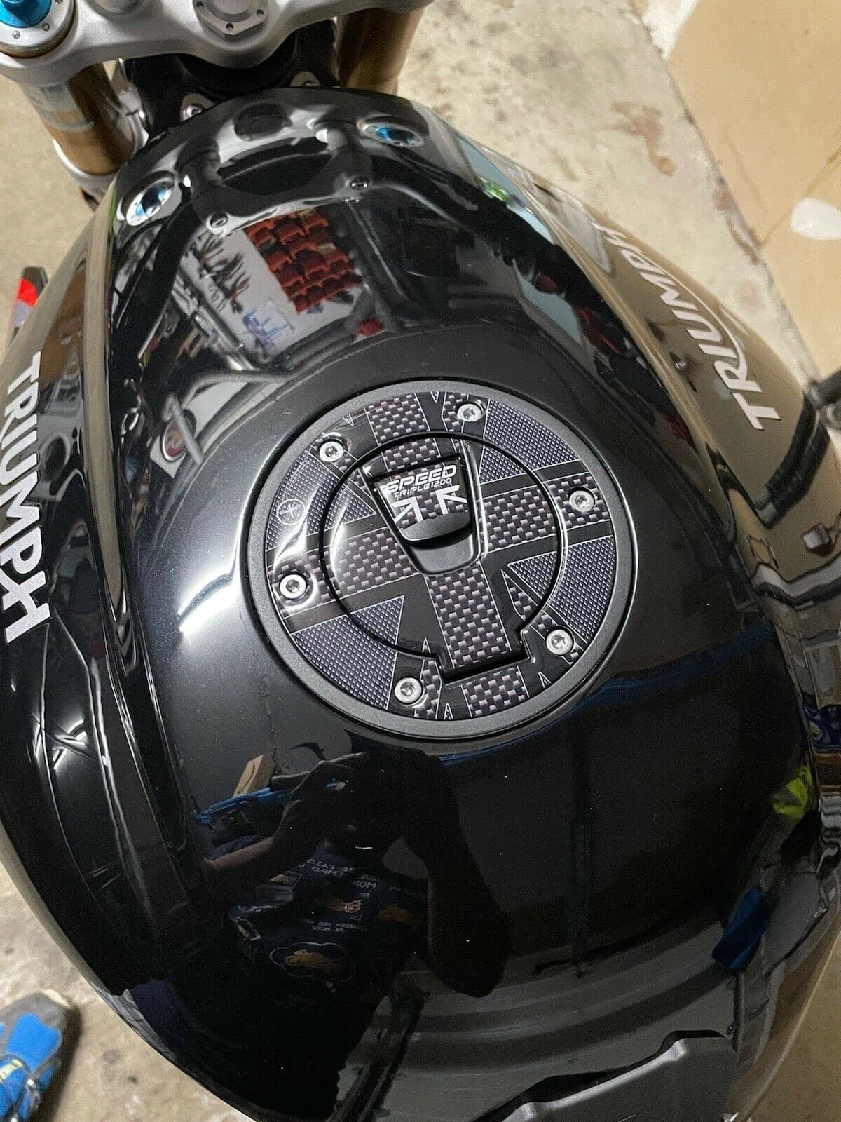 Adesivo tappo serbatoio gel 3D per moto compatibile Triumph Speed Triple 1200 RS - 3