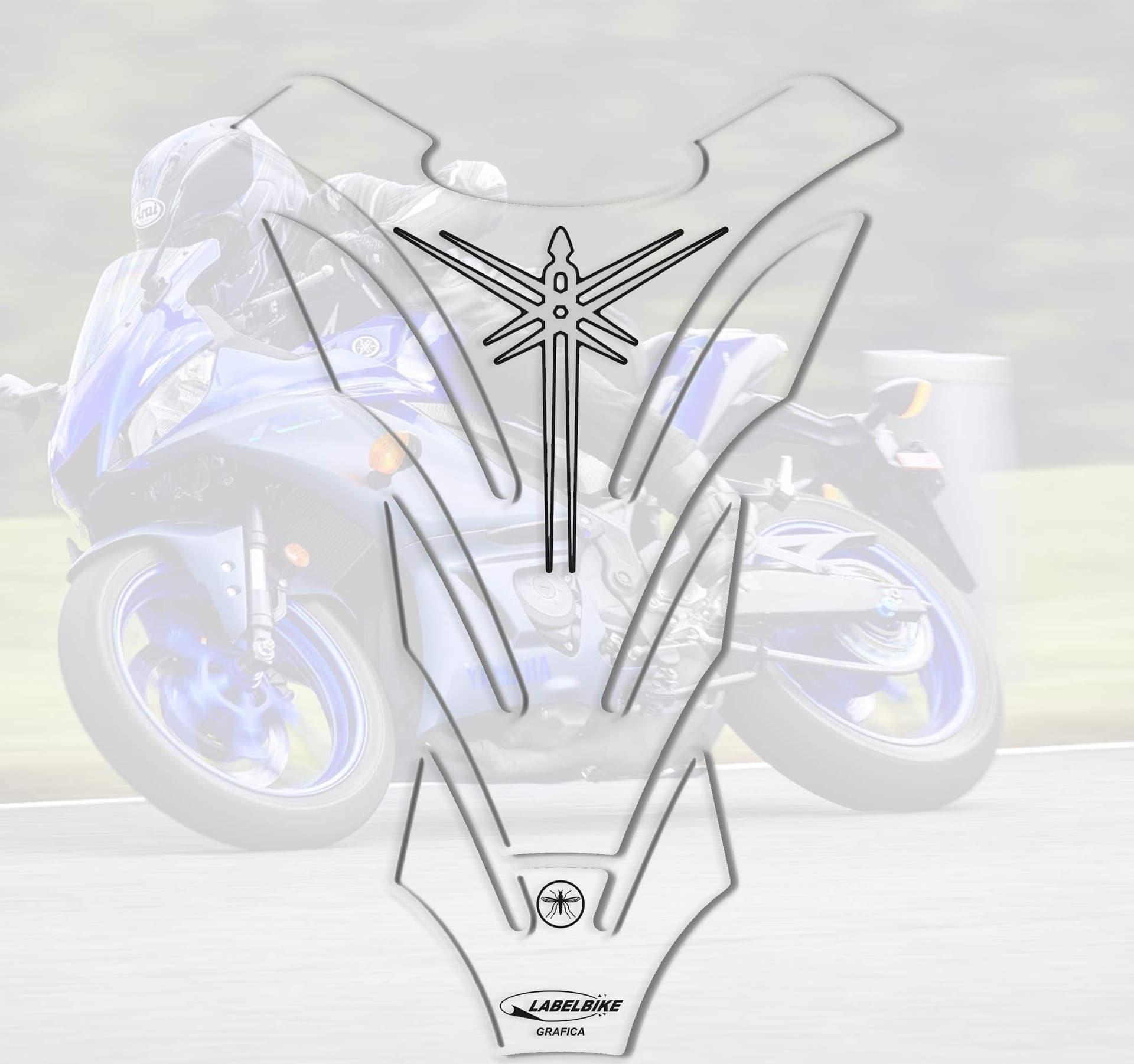 PARASERBATOIO ADESIVO gel trasparente 3D per SERBATOIO compatibile con YAMAHA - 2