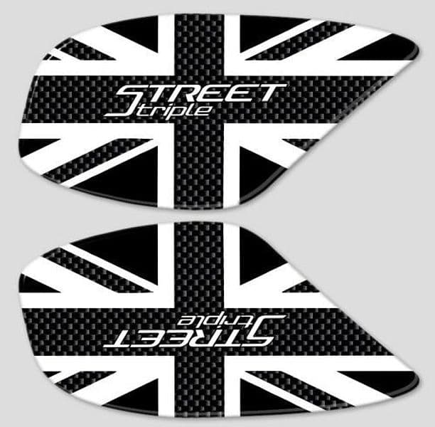 2 PROTEZIONI SERBATOIO 3D per MOTO compatibili triumph STREET TRIPLE 2013-2021 - 2