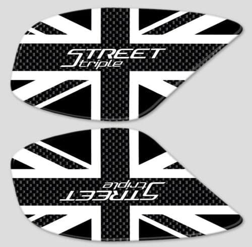 2 PROTEZIONI SERBATOIO 3D per MOTO compatibili triumph STREET TRIPLE 2013-2021 - 2