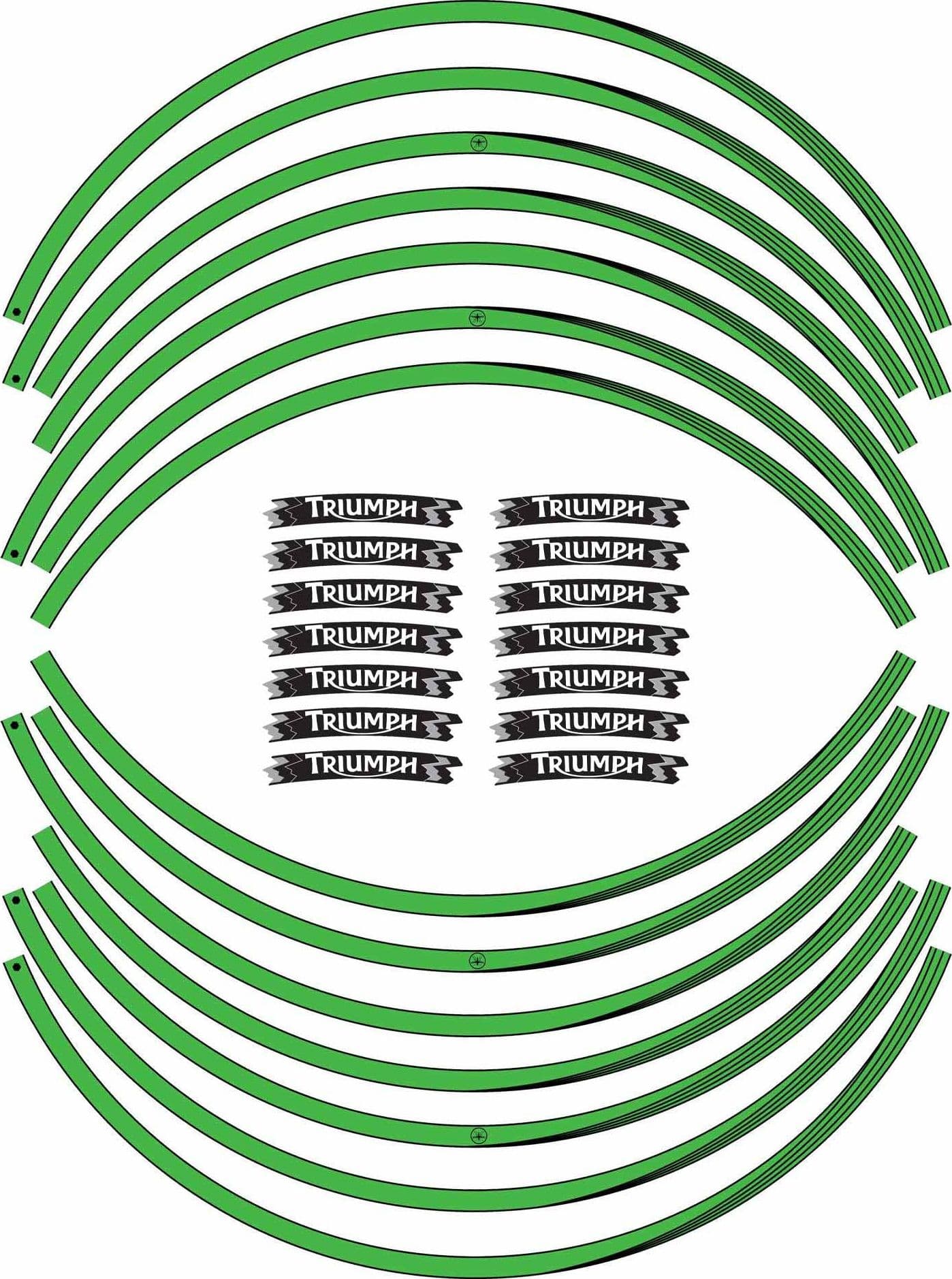 Strisce adesive compatibili per moto Triumph adesivi cerchi 17 stickers tuning - 14