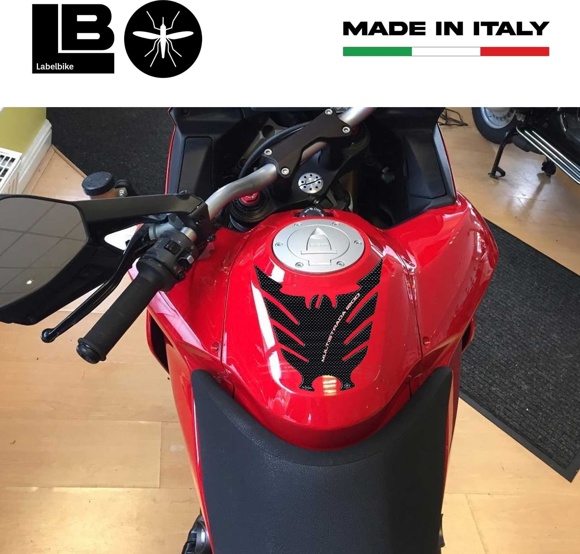 PARASERBATOIO ADESIVI 3D RESINA CARBONIO MOTO DUCATI MULTISTRADA 1200 2010-2014 - 2